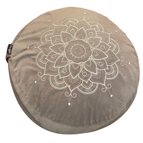 Yes Zen Other - Yes Zen Mandala Round Floor Cushion‎ Pillow Meditation Yoga Gray